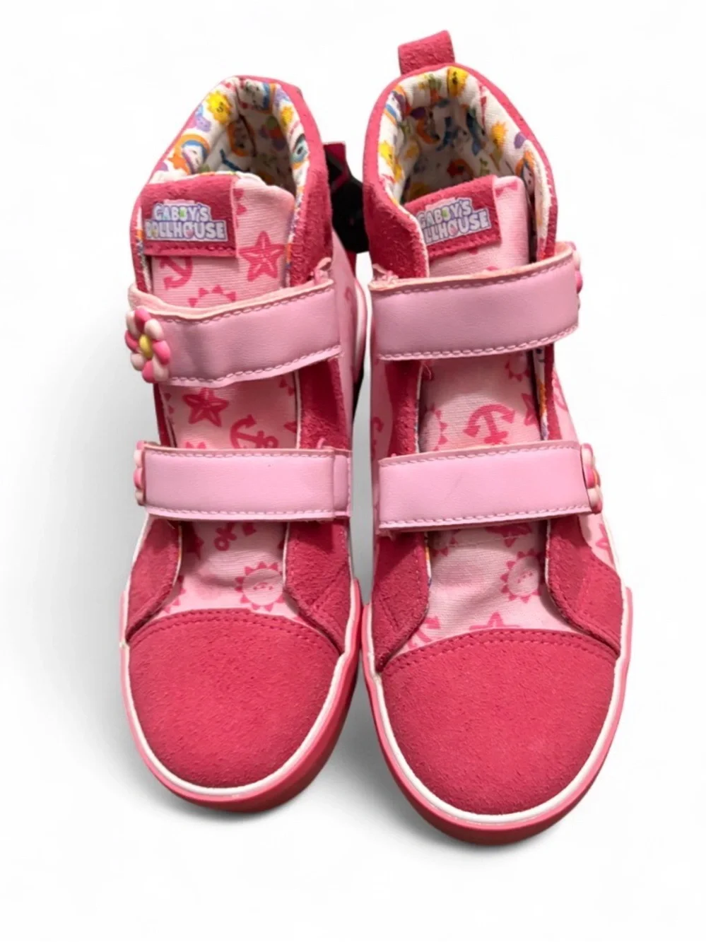 Kids Pink Cartoon Cat High-Top Sneakers